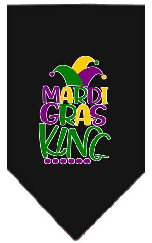 Mardi Gras King Screen Print Mardi Gras Bandana Black Large